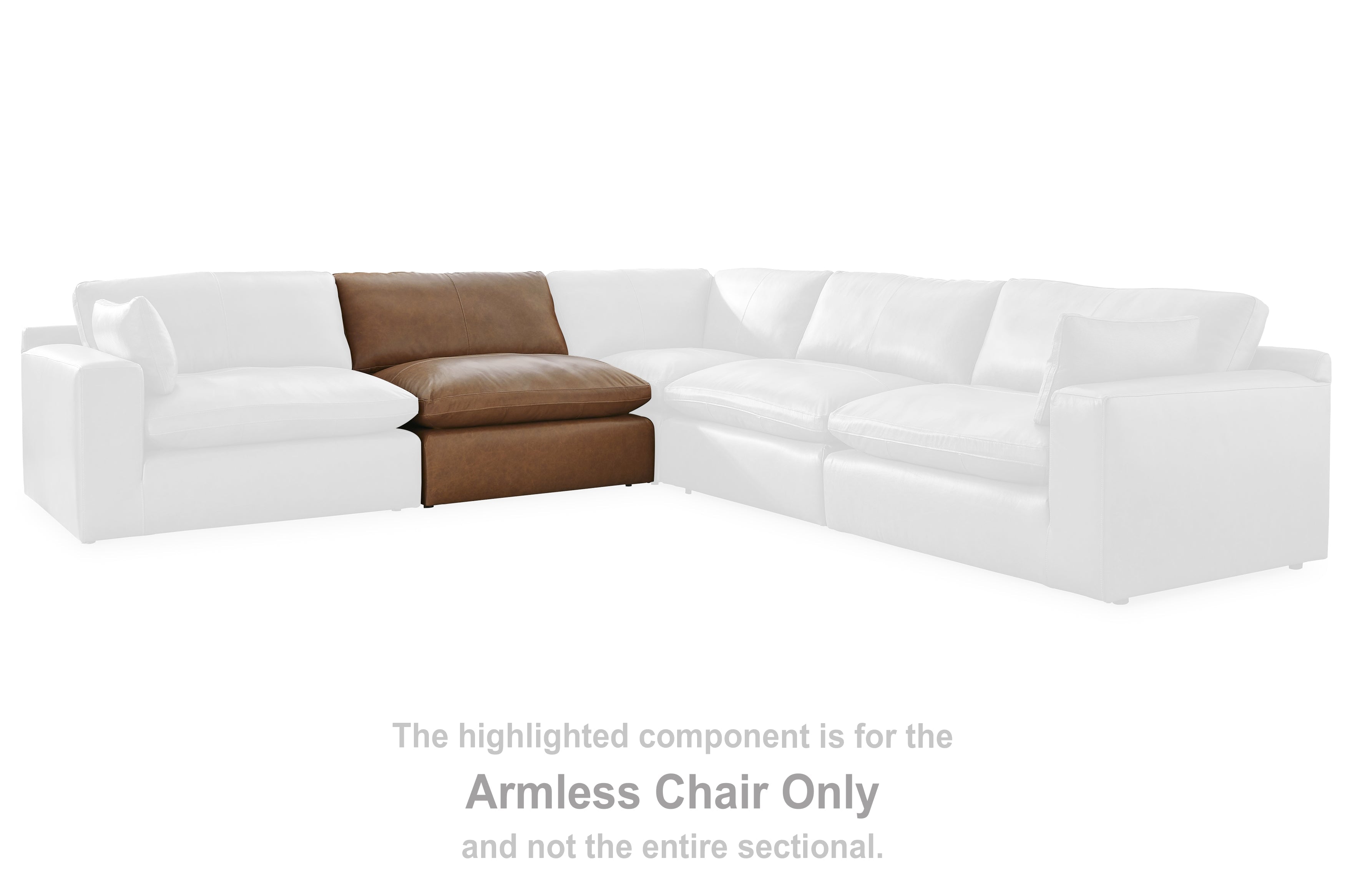Emilia Caramel Armless Chair