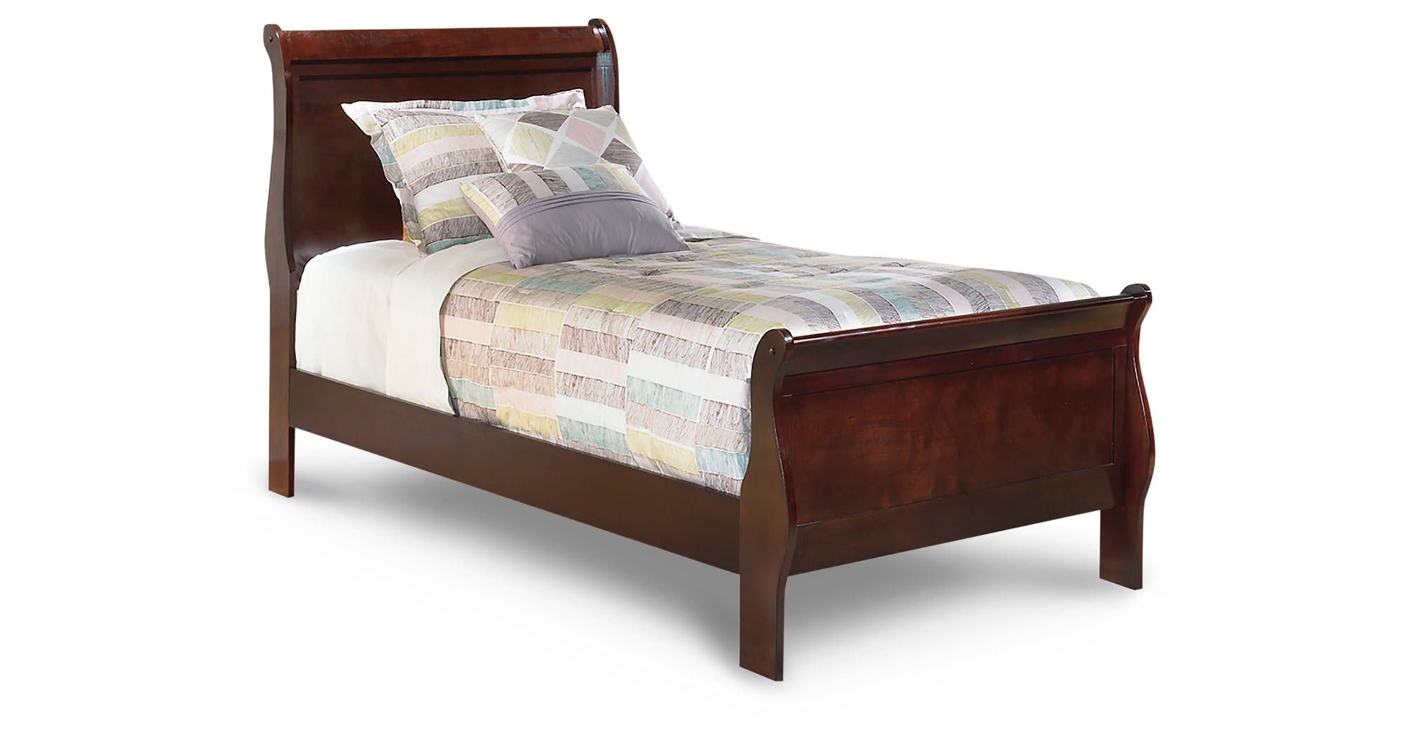 Alisdair Reddish Twin Sleigh Bed and Nightstand