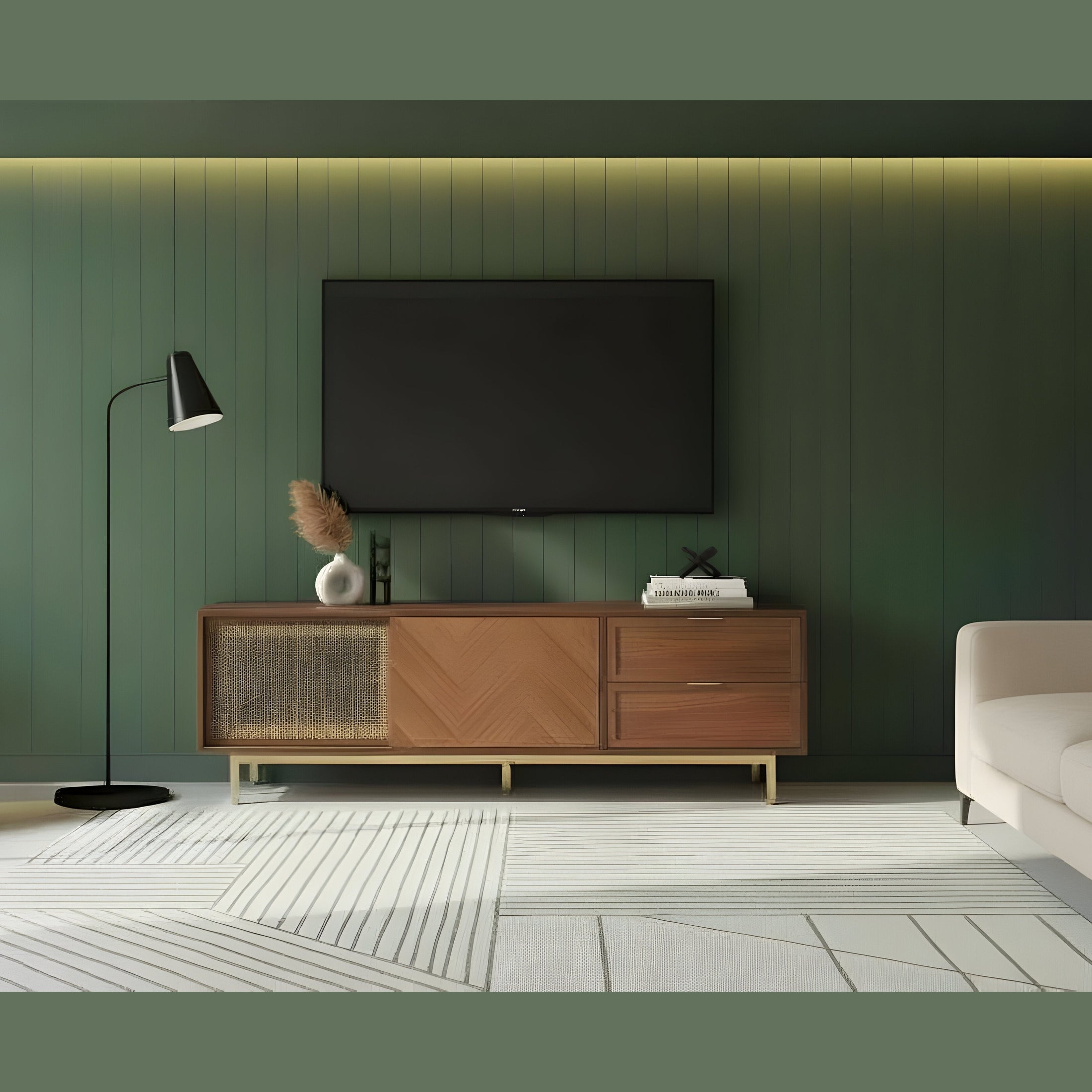 Milana TV Console (Walnut Gold)