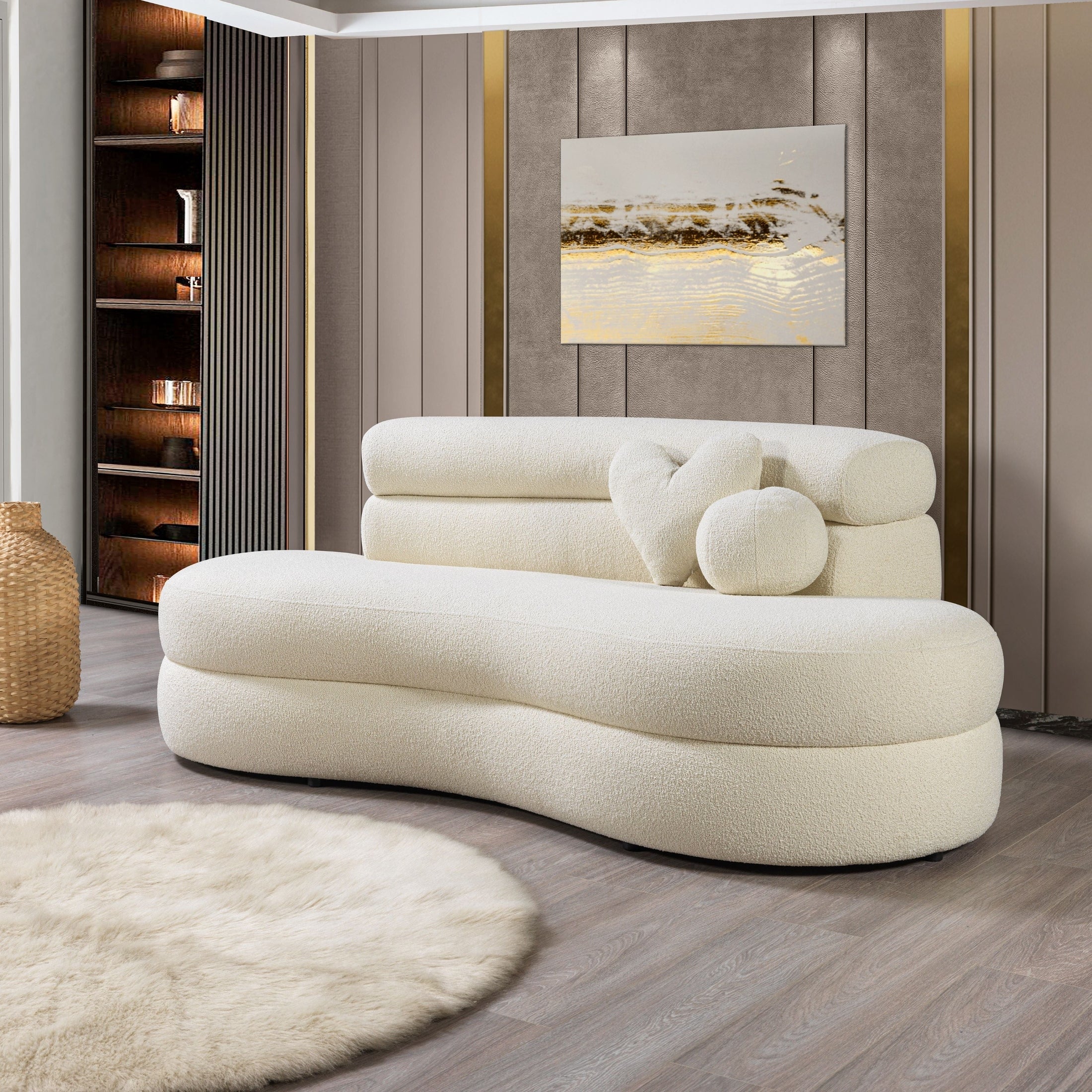 Larissa Ivory Boucle Loveseat