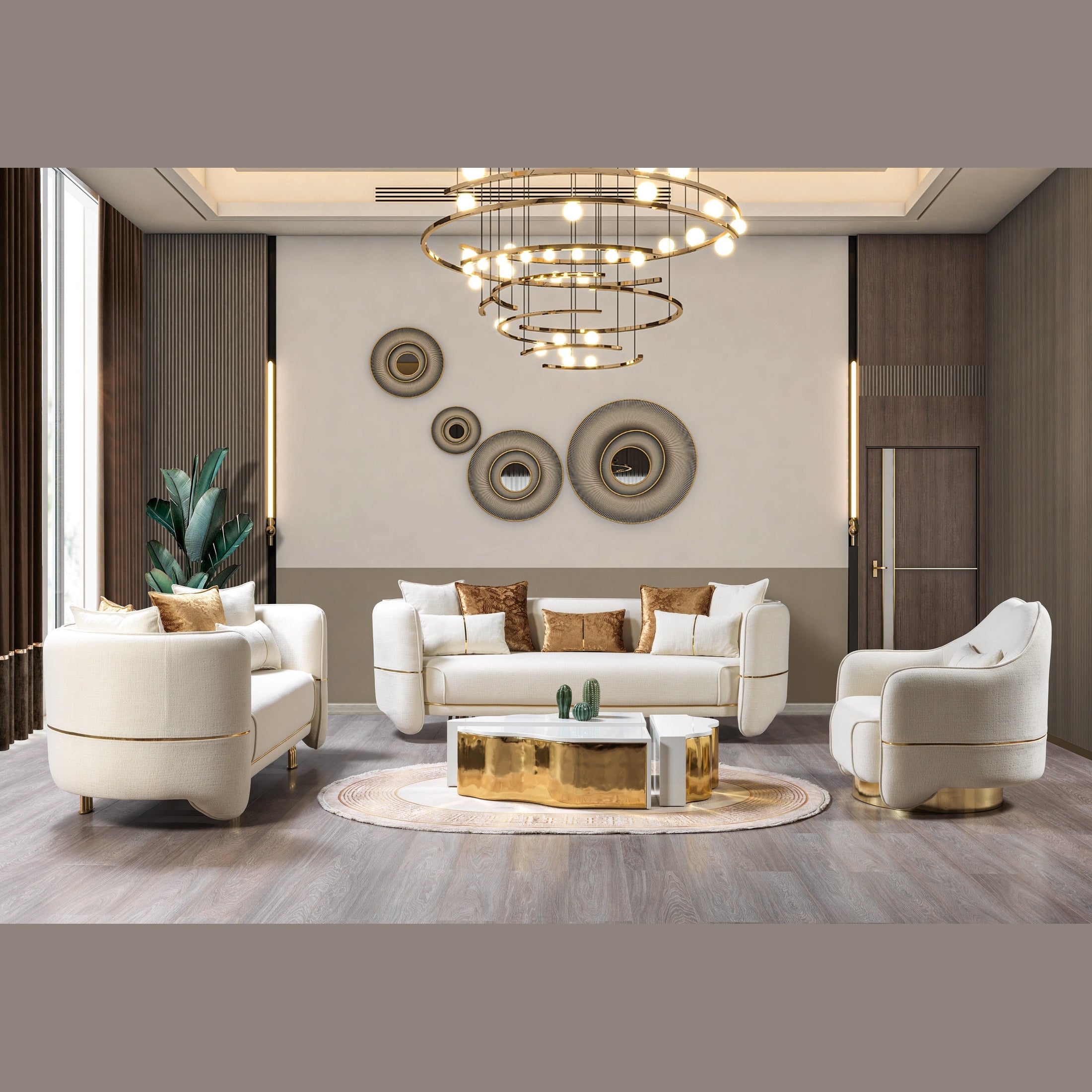 Helena Ivory Velvet Loveseat 82"