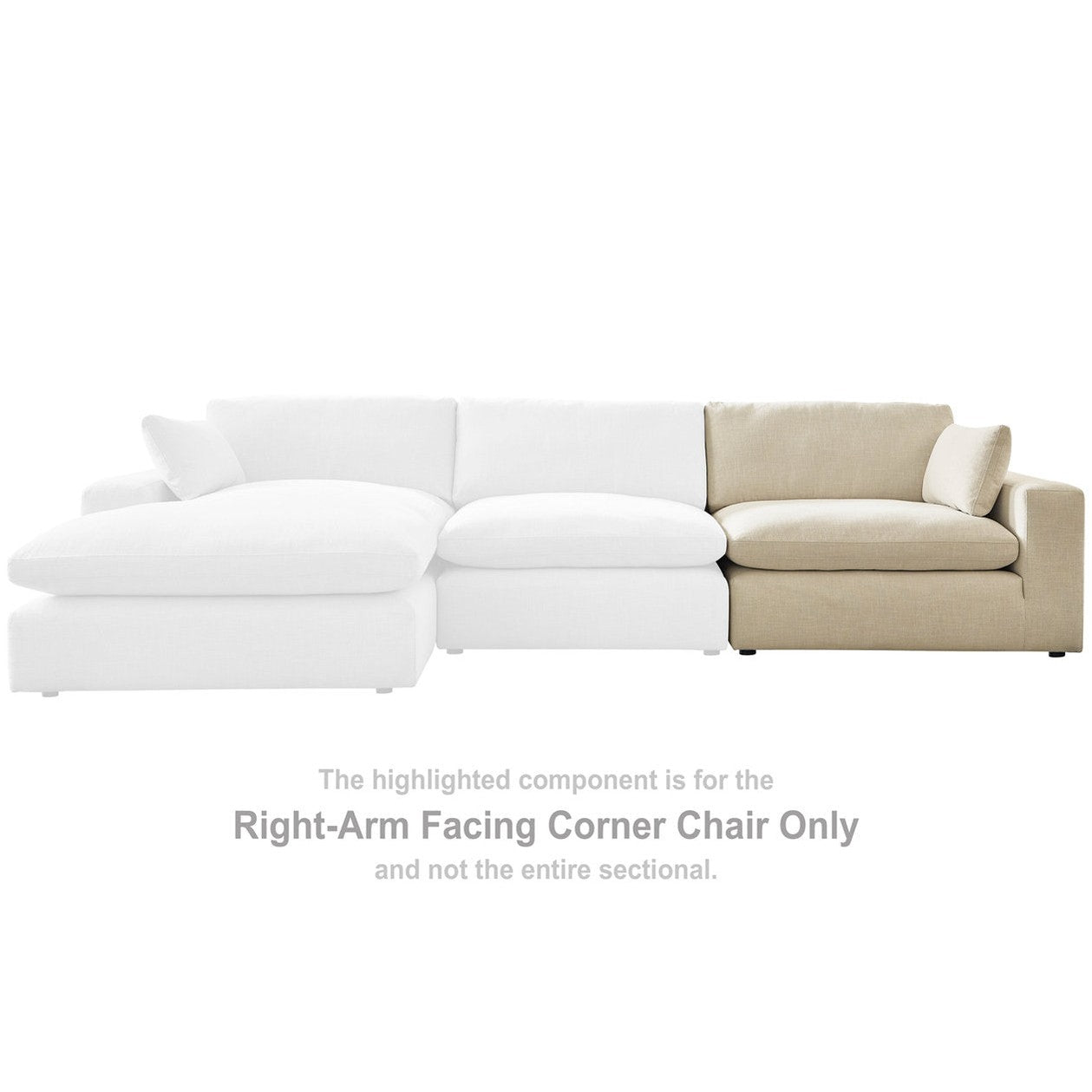 Elyza Linen Right-Arm Facing Corner Chair