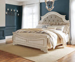 Realyn Chipped White King/California King Panel Footboard